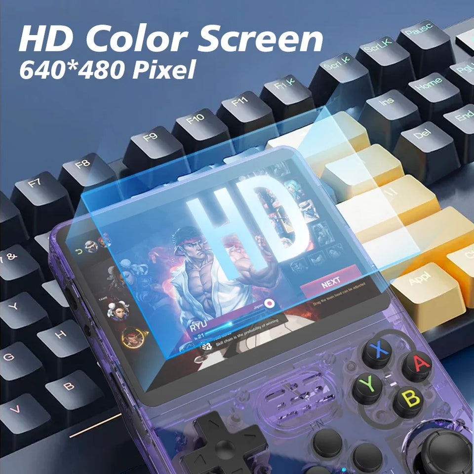 128GB R36S Retro Handheld Video Game Console 3.5Inch IPS Screen Player Kid Portable Pocket Video Player Games Arkos System